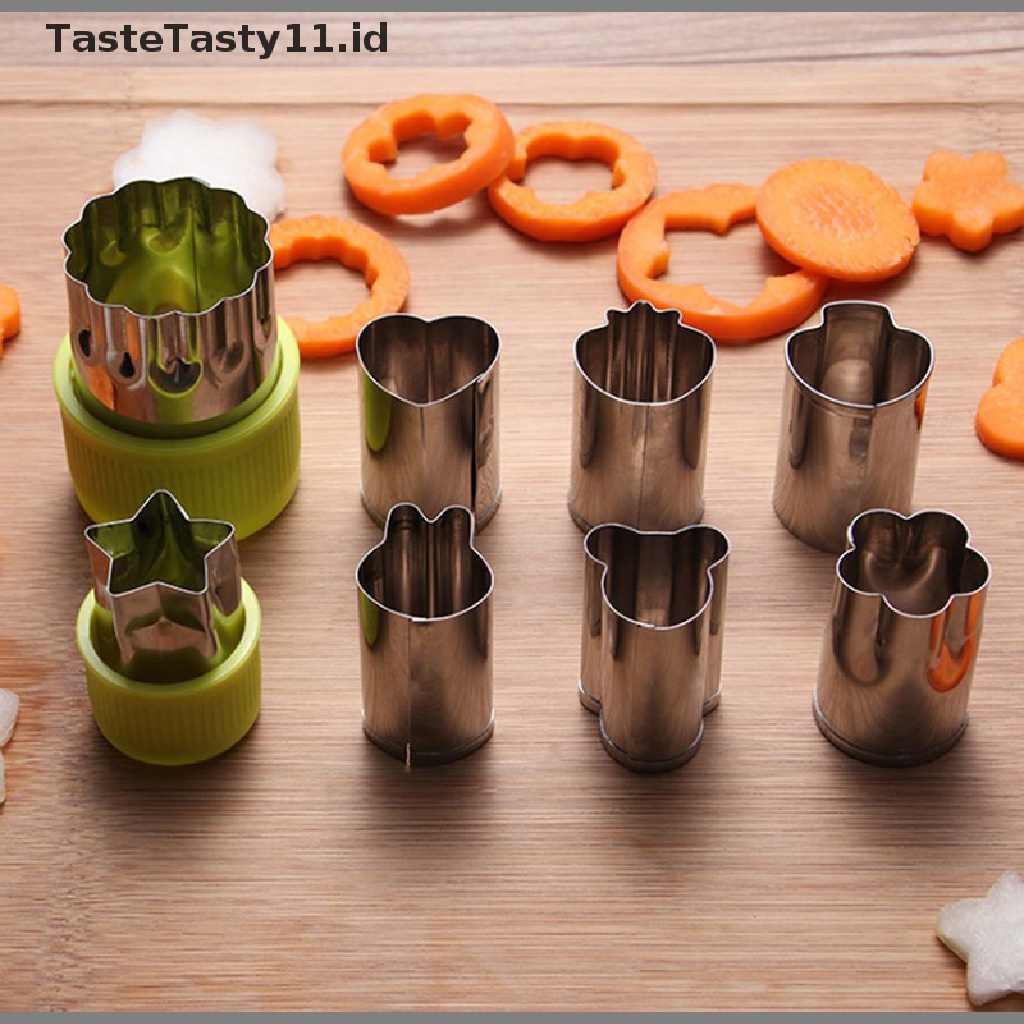 【TasteTasty】 8Pcs Stainless Steel Flower Shape Fruit Vegetable Peelers Cookies Cutter Mold .