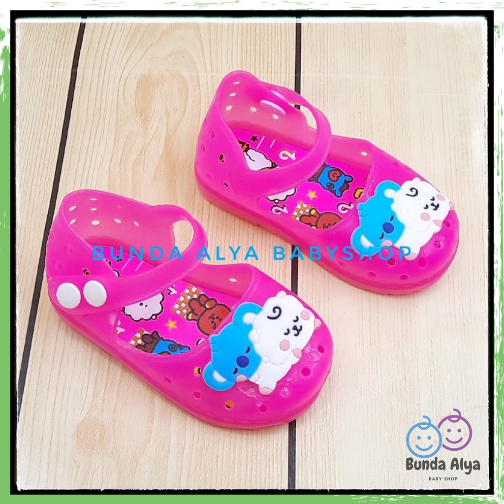 Sepatu Anak Perempuan Jelly LED Usia 6 Sampai 18 Bulan - Sepatu Anak Cewek Jelly Lampu Motif FANTA Sepatu Jelly Lentur Elastis Anti Licin Model Tali Sepatu LED Jelly Anak