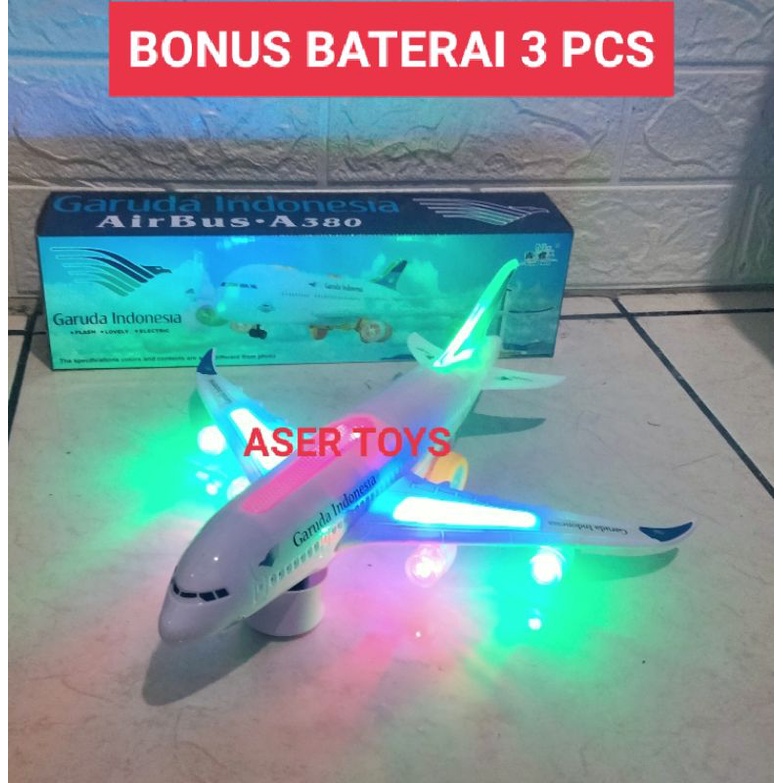 Mainan Pesawat Garuda Indonesia Free Baterai Mainan Anak Pesawat Garuda Air Bus Baterai