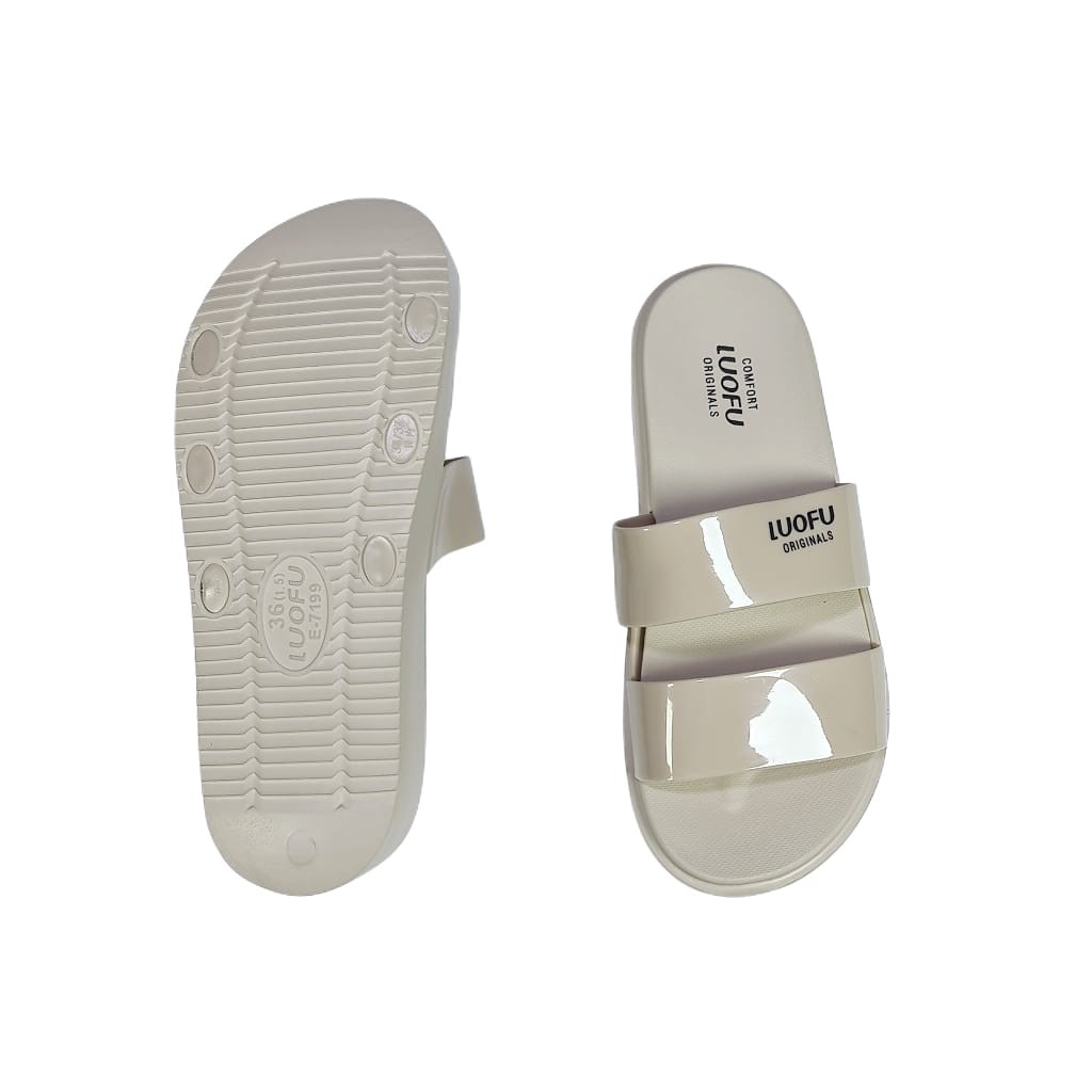 jelly sandal wanita slop ban 2 luofu karet import sendal cewek E7199A1-A01SNEW