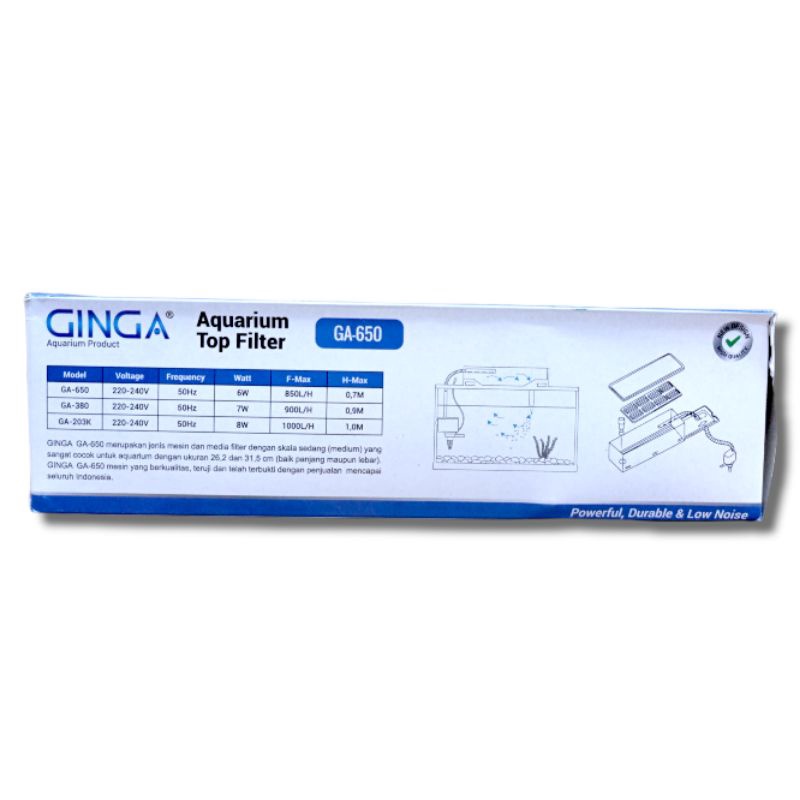 Box filter lengkap Aquarium Ginga GA 650