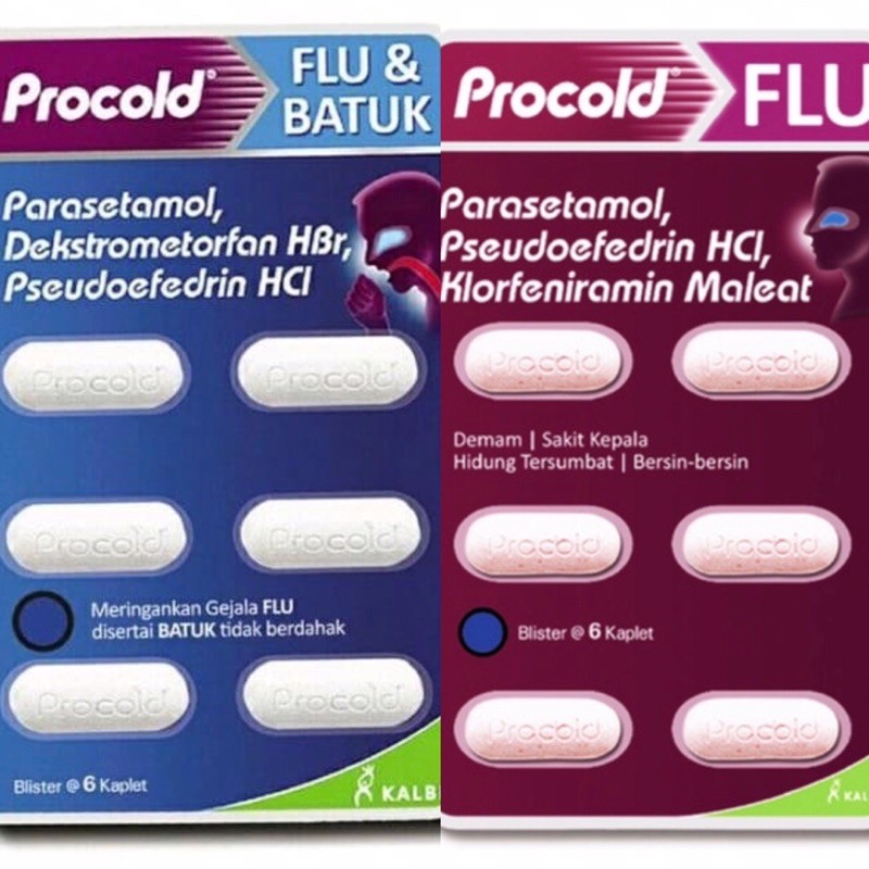 Procold flu strip 6 tablet | Procold flu batuk strip 6 tablet ( obat flu batuk sakit kepala dewasa )