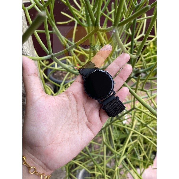 watch jam digital led tombol bulat kanvas overhead