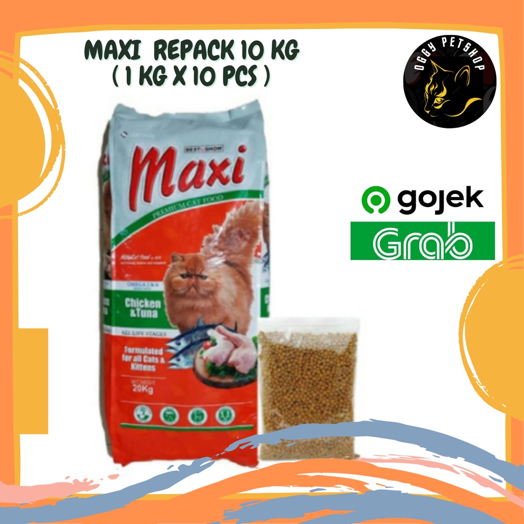 Makanan Kucing MAXI kemasan 10 Kg ( 10 pcs x 1 Kg ) Khusus Grab/Gojek