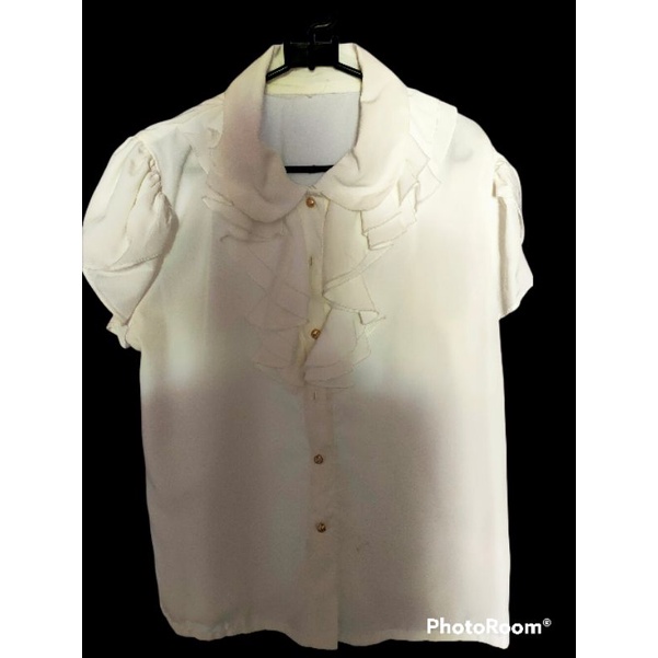 Kemeja putih lengan pendek kemeja wanita PRELOVED alias bekas