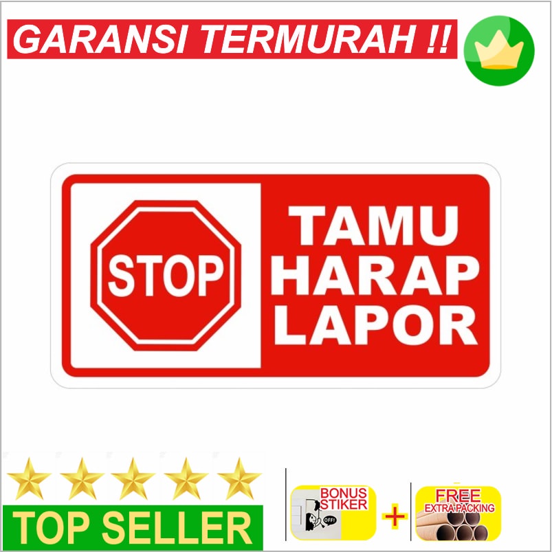 

Terlaris Rambu Akrilik Tamu Harap Lapor 30cm x 15cm Acrylic 2mm Keren