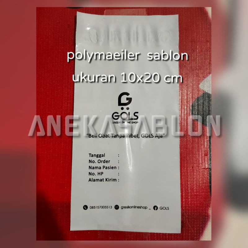 

[100pcs] Plastik Polymailer Sablon Ukuran 10x20 cm
