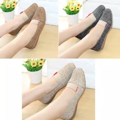 <Q-ESU} <☼} Sepatu Wanita Flat Shoes Premium Terbaru Murah Trendy Style Flatshoes Jelly Spon Karet I