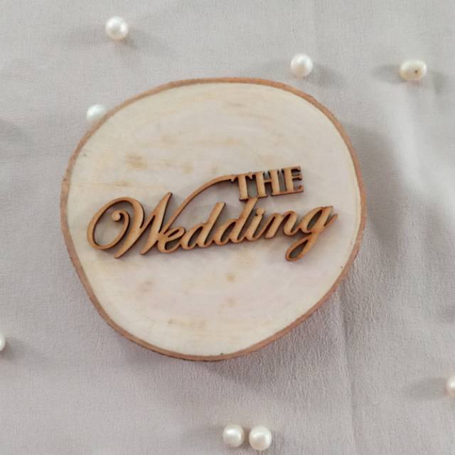 CHIPBOARD HIASAN MAHAR TULISAN "THE WEDDING"