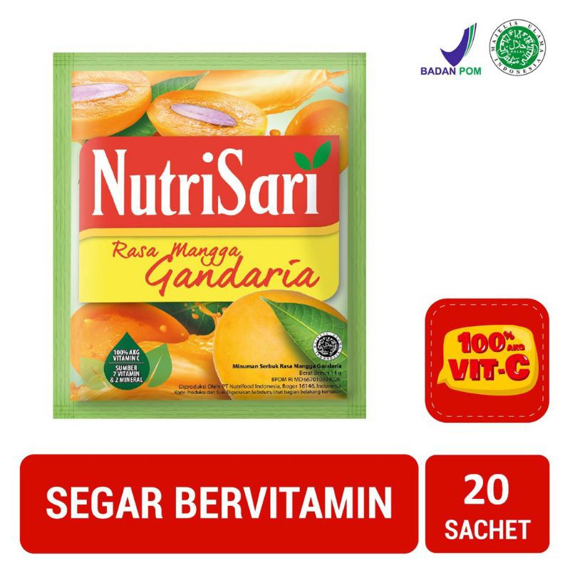 

Nutrisari Mangga Gandaria 14 gr 20 sachet