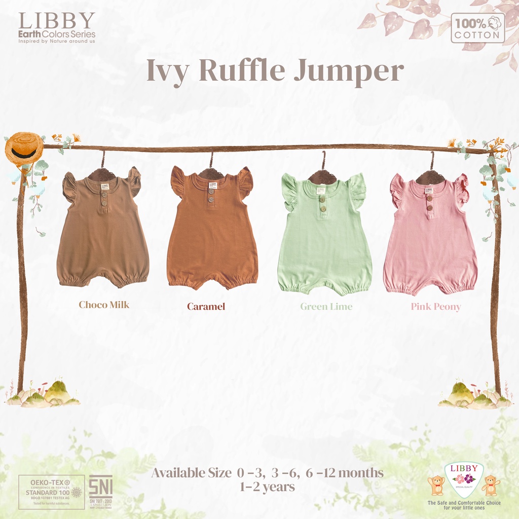 Libby Earth Colors Ivy Jumper Ruffle Jumper Bayi Perempuan