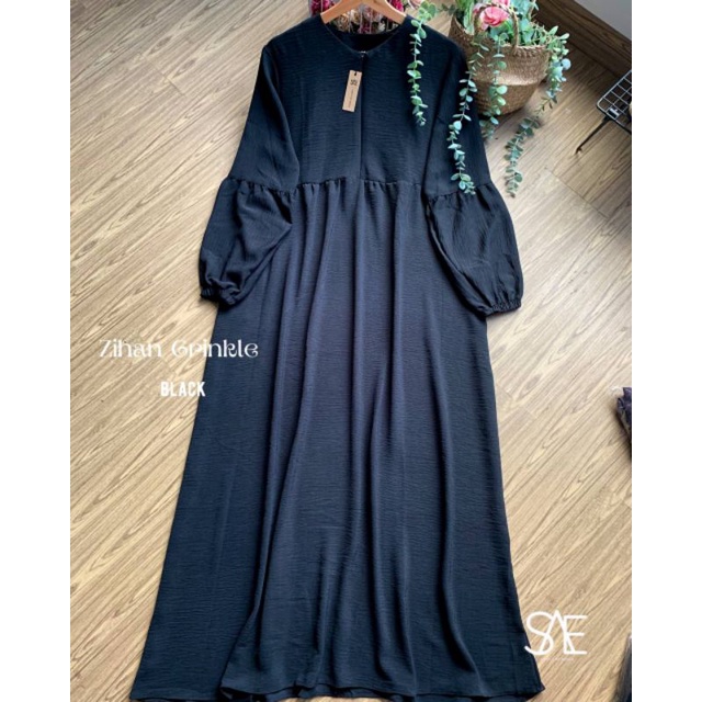 Gamis zihan crinkle | busui friendly | 1 kg muat 3 baju