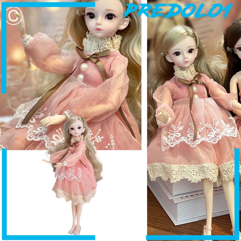 [PREDOLO1] Lovely 30cm Doll Toys Movable Joints with Full Set Clothes Girls Toys