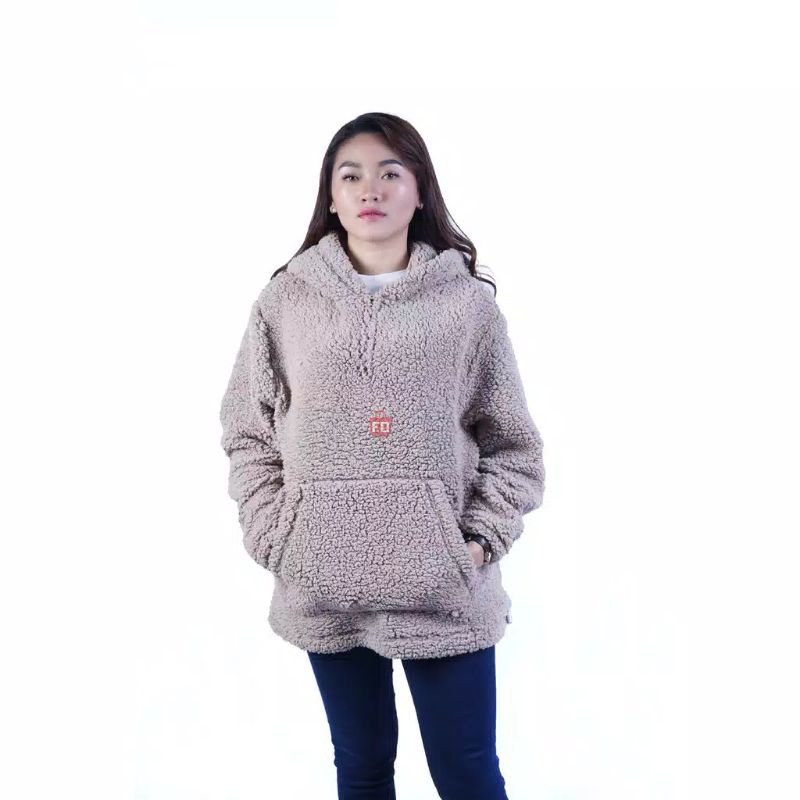 Jaket Wanita Pria Korean Bulu Tebal Distro Terlaris Jaket Unisex Import-3