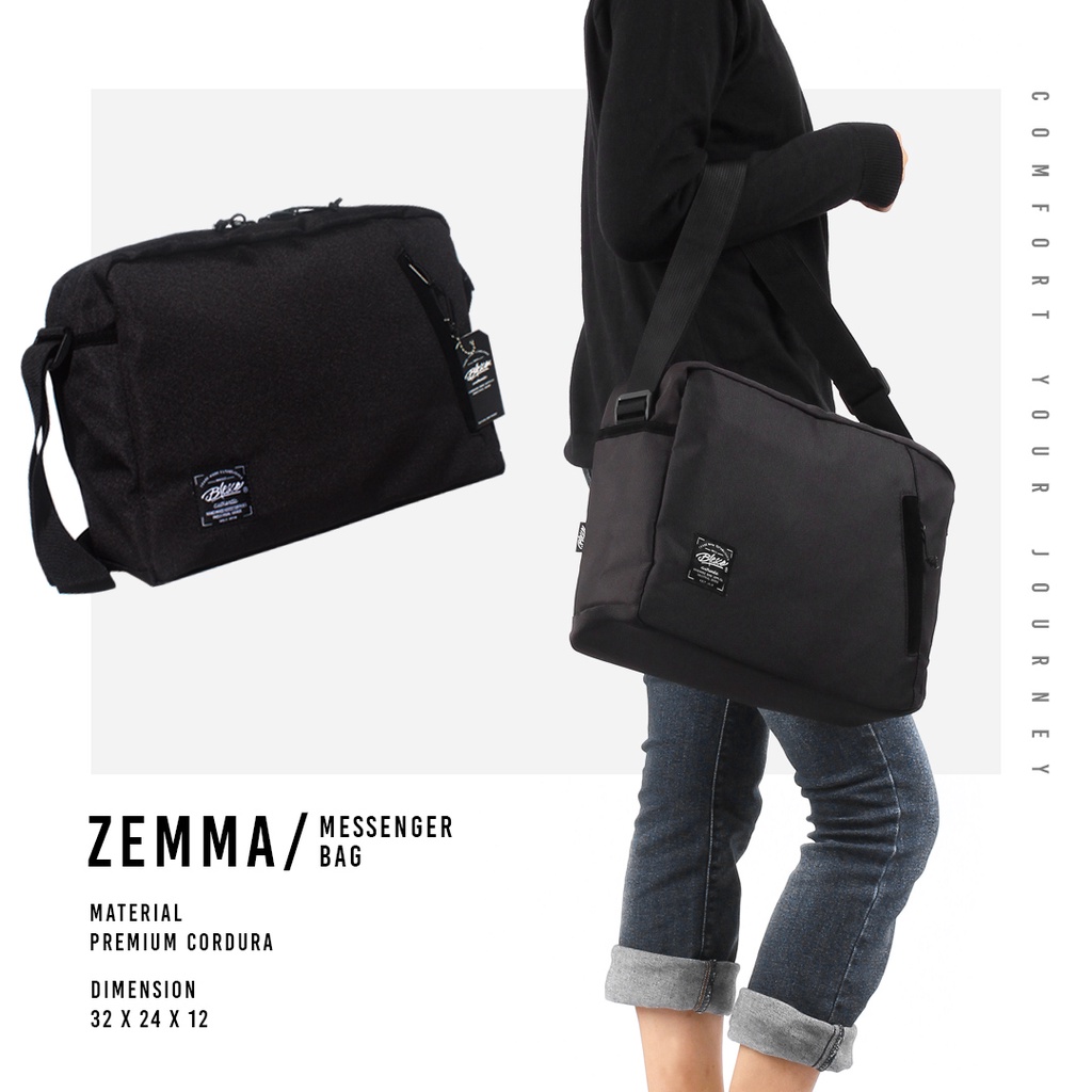 Tas Selempang Laptop 14 Inch Kerja Kantor Kuliah Sekolah Blesco Zemma