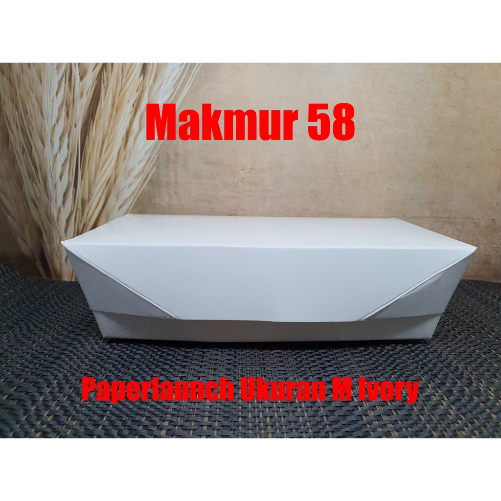 Paper Lunch Box Ivory Kotak kemasan makanan Food Grade Dus Putih Ukuran M