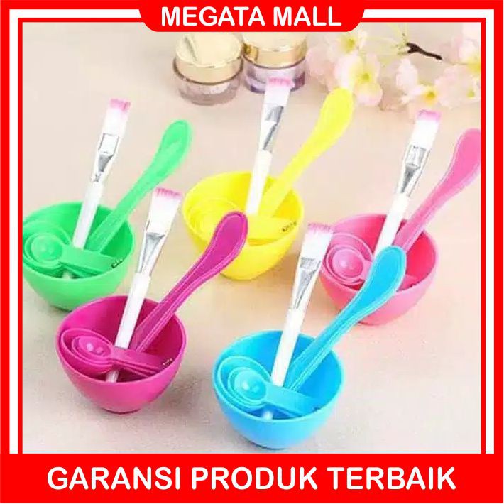 ♫ Megata ♫ A081 Mangkok Masker Set Mask Bowl Mangkok Masker DIY 4 IN 1 Kosmetik Brush Kuas