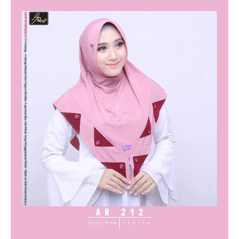 Hijab arrafi AR 212  hijab instan | INAYAHHIJAB-Dustypink