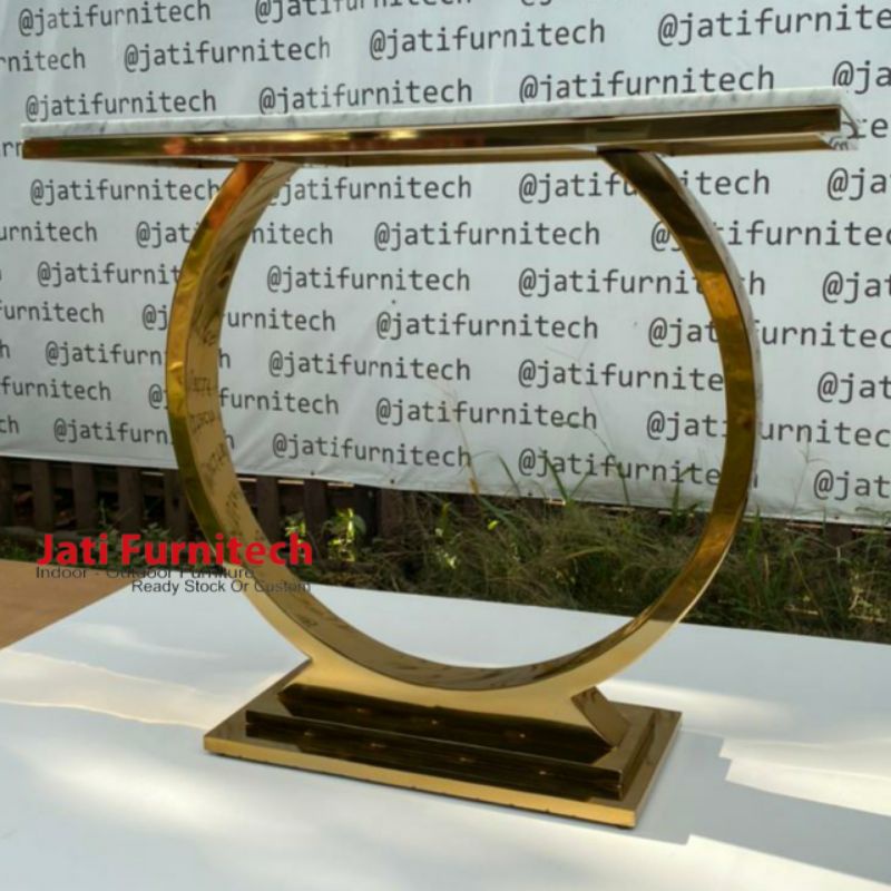 console table stainless gold - top marmer 100x40