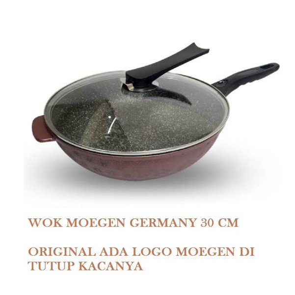 PANCI MOEGEN ORIGINAL Marble Wok Pan Wajan Mogen 30 cm Lapisan Marble