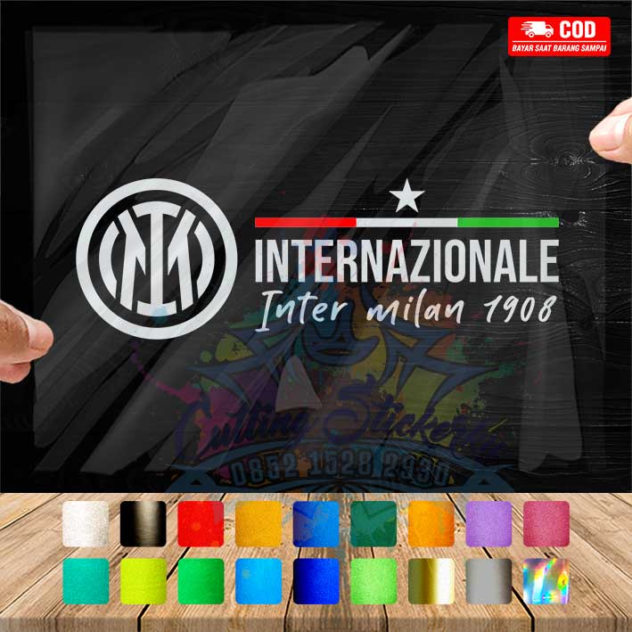 Cutting Stiker Inter Milan Variasi Motor Mobil Sticker Timbul Keren Nyala Dasbor Spakbor Visor Body Kaca Helm Laptop Hologram Reflective Tahan Air Bodi Samping Nama Scoopy Vario Beat NMAX PCX Vespa Aesthetic Pickup Anime Windshield Kustom Modif Bola