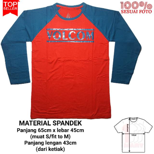 Kaos Lengan Panjang Long Sleeve Shirt Motif Volcom