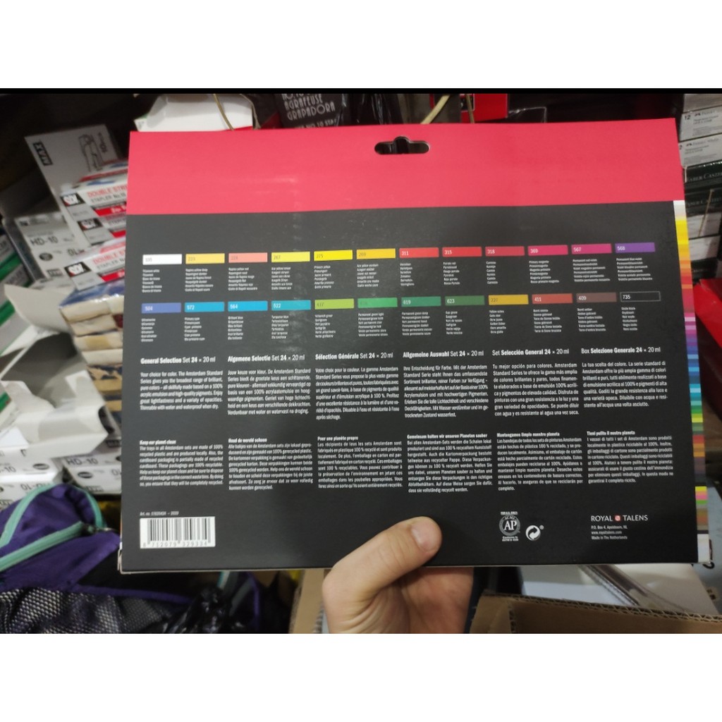 

cat acrilic 24 warna amsterdam 20 ml set made in holland
