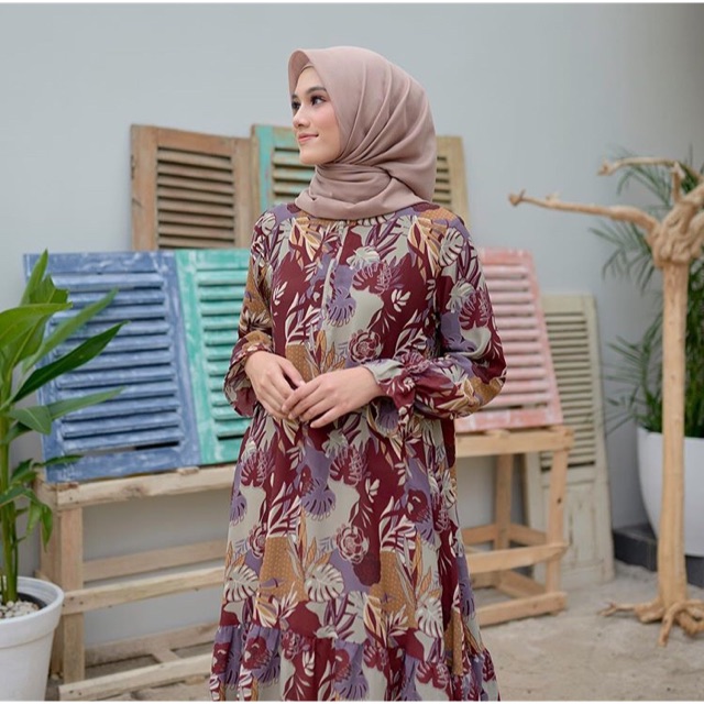 PLANTE TUNIK DARK MAROON HEAVEN LIGHTS