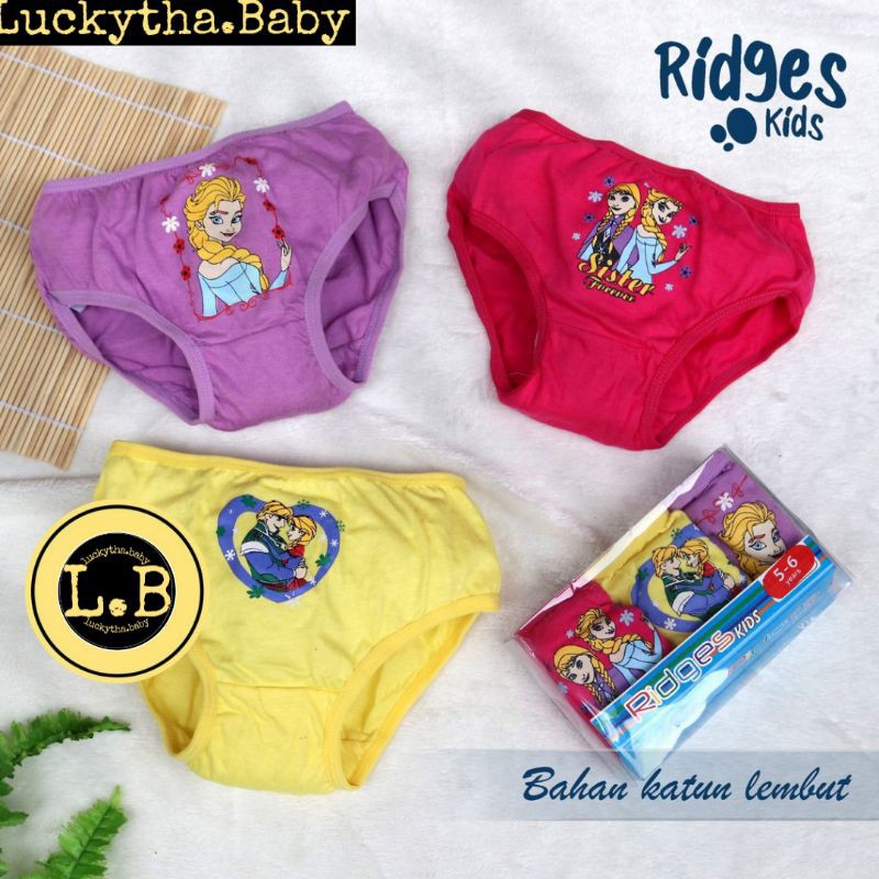 3pc_cd anak girl Ridges motif karakter kartun/ celana dalam ridges anak cewe