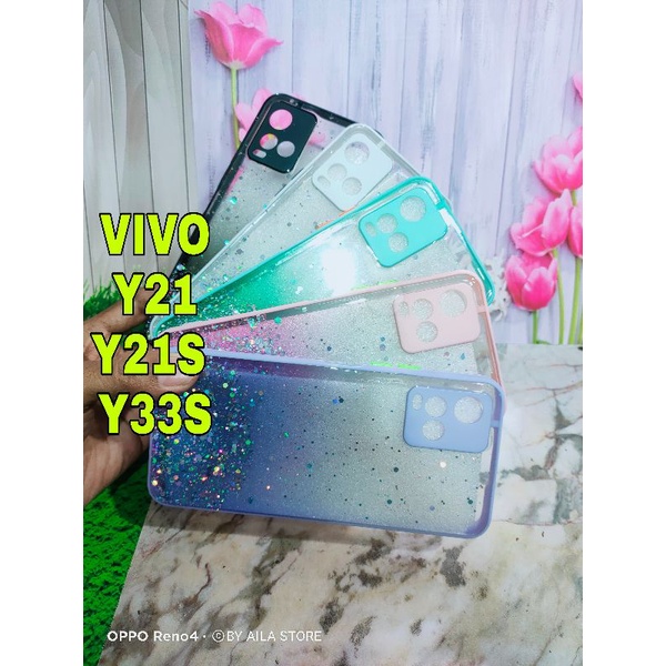 VIVO Y21/Y21S/Y33S CASING SOFT CASE MACARON GLITTER COVER MODEL TERBARU