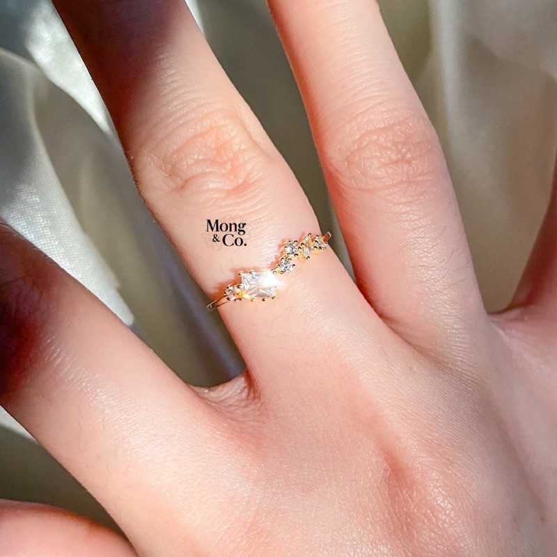Mong&Co Ava S925 Gold Plated Ring - Cincin Wanita Silver Sterling Perak 925 Fashion Korea
