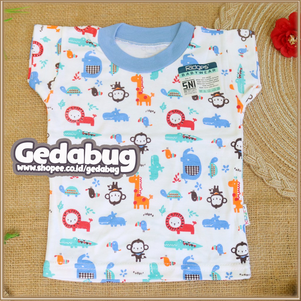 Oblong RIDGES Anak Kaos Oblong Pendek Motif Print Uk S, M, L, XL SNI