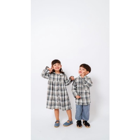 KKCOLLECTION11|NOAH & ALEA SET |SETELAN ANAK COUPLE|FAMILY SET|DRESS FLANEL|KEMEJA FLANEL|TUNIK FLAN