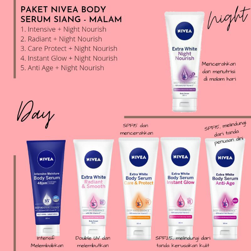 NIVEA extra white body serum 180ml