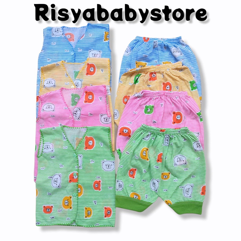 18 pcs / 9 stel Paket Hemat Baju Bayi Motif Salur/ Perlengkapan Baju Bayi Newborn / Perlengkapan Lahiran