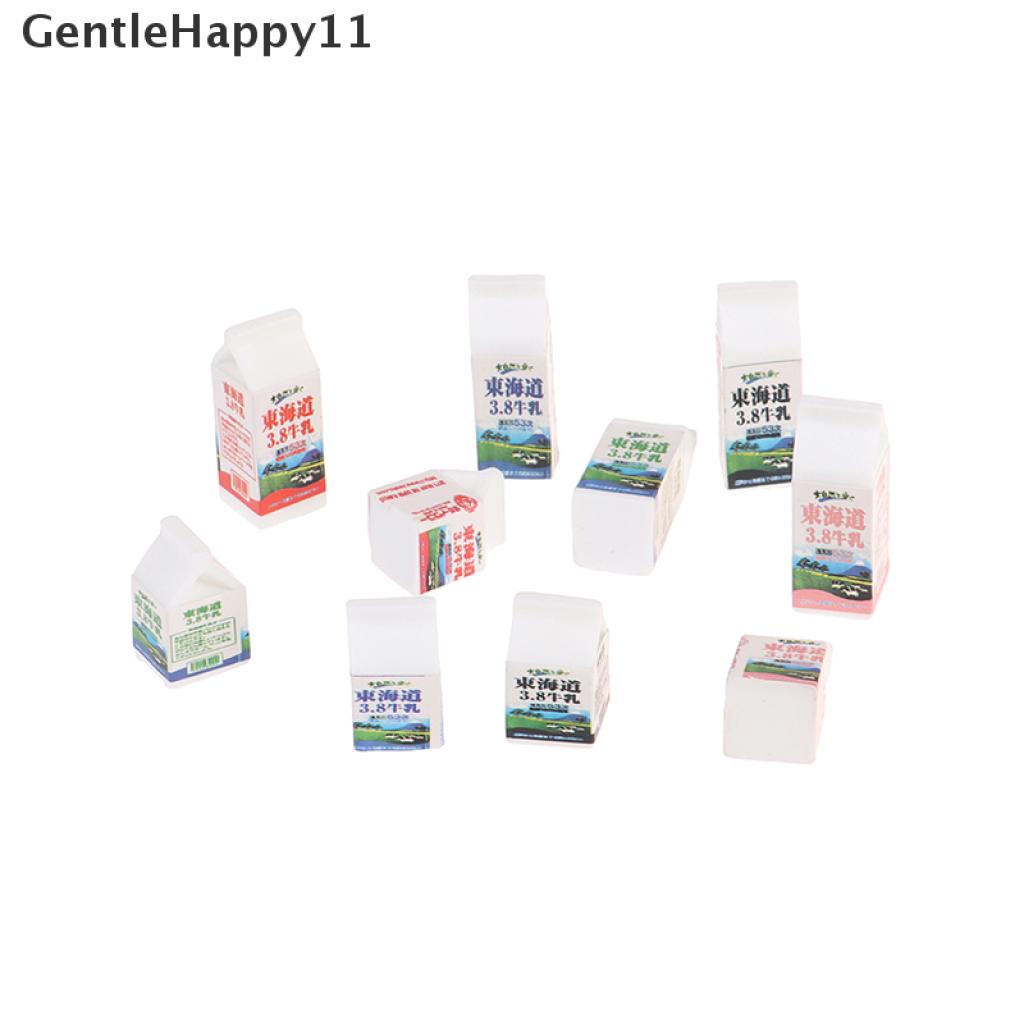 Gentlehappy 5pcs / set Mainan Miniatur Botol Susu + Gelas Karton Skala 1: 12 Untuk Aksesoris Rumah Boneka