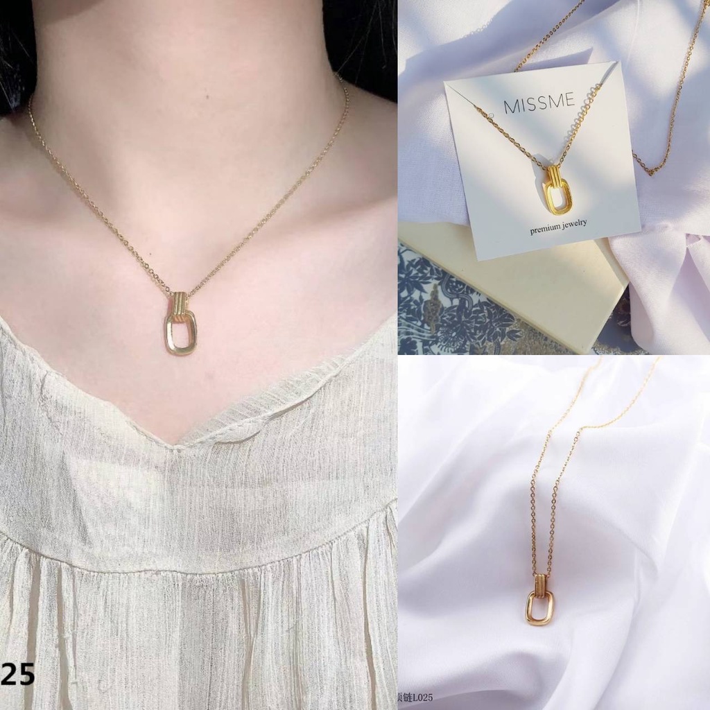 Kalung Jisoo Gold Plated ada Box -Collin Shop