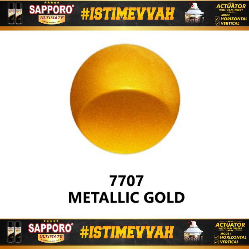 sapporo 300ml metallic metalik gold 7707 spray paint cat semprot