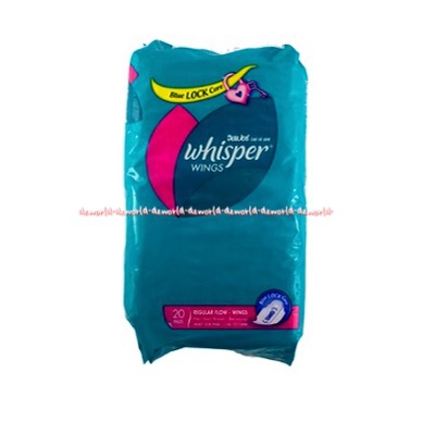 Whisper 20pads Whisper Wings Super Value Pack Pembalut Wanita Wisper Sayap Wing Blue Lock Care Sanitary Napkins 20 pcs