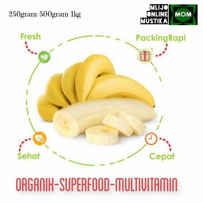 

PISANG AMBON 1Kg / BANANA / FRESH FRUIT / BUAH SEGAR / ORGANIK / INDO.