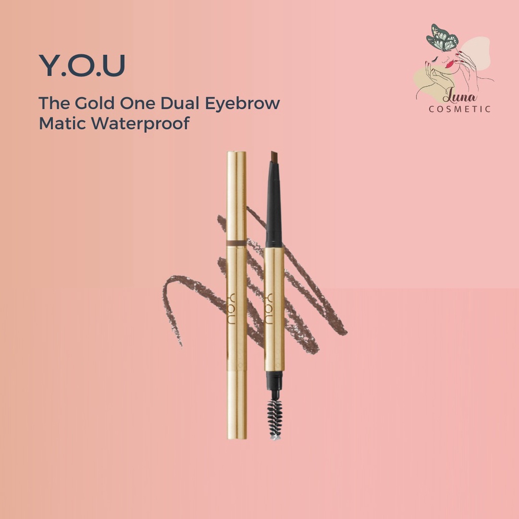 YOU The Gold One Dual Eyebrow Matic | Pensil Alis Makeup Waterproof