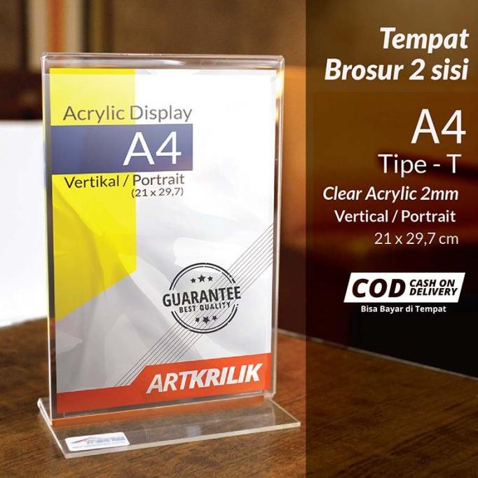 

BISA BAYAR DITEMPAT TEMPAT BROSUR / TENT HOLDER / TENT CARD AKRILIK DISPLAY 2 SISI A4 EKSLUSIF Kode 718