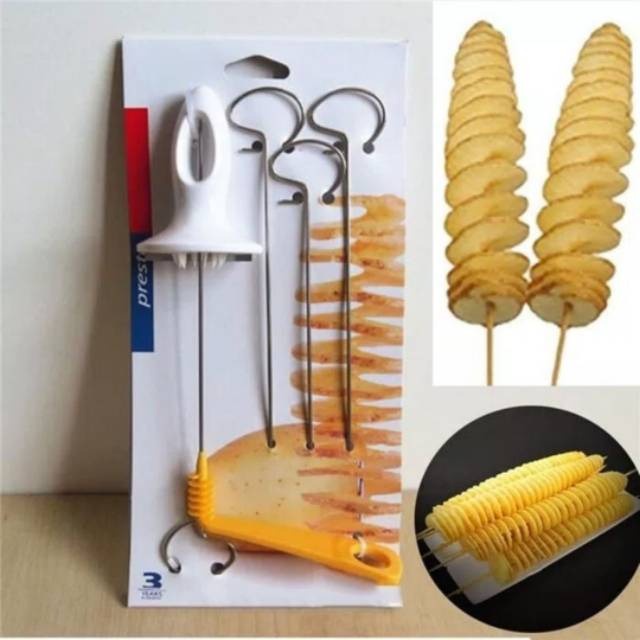 Twist Potato Slicer Alat Pemotong Kentang Spiral- Alat Pemotong Spiral Kentang Sayuran Buah - Pengir