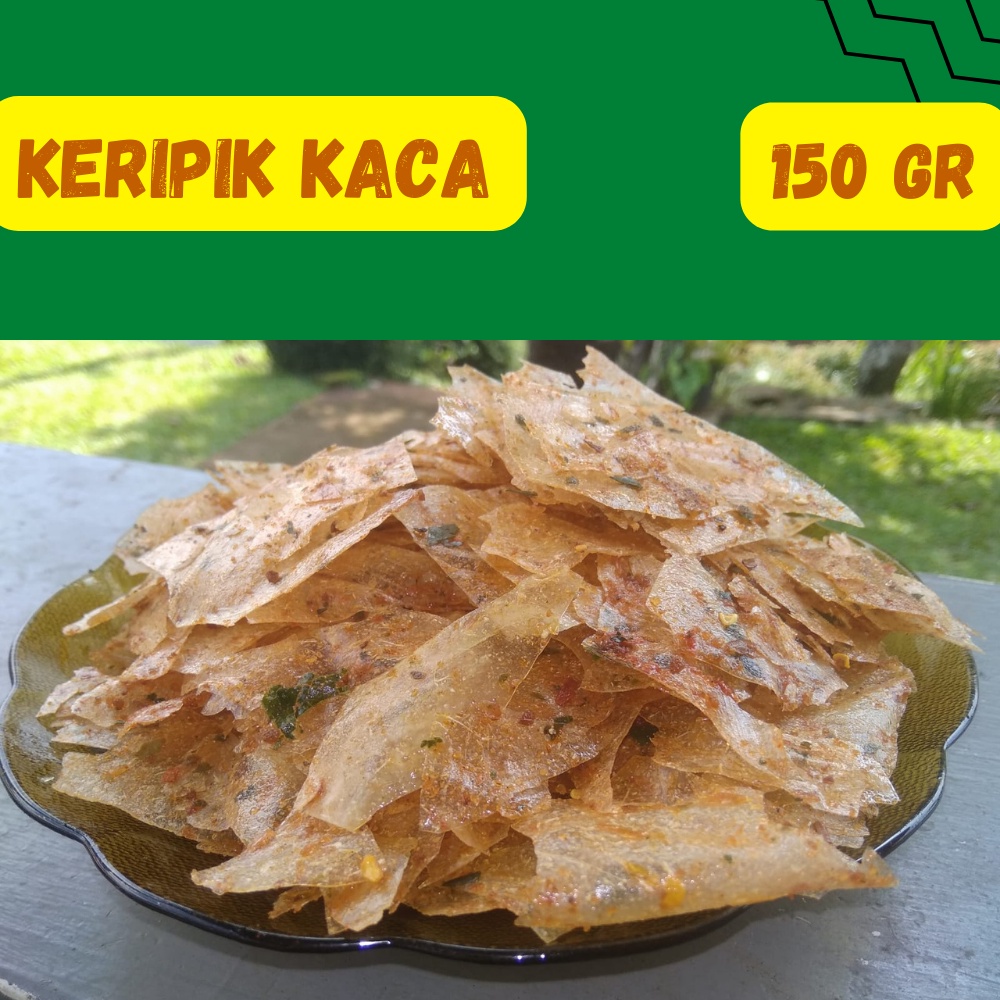 

Kripik Kaca Kripca 150 Gr Kripik Beling Pedas Cabe Ijo / Cabe Merah / Original