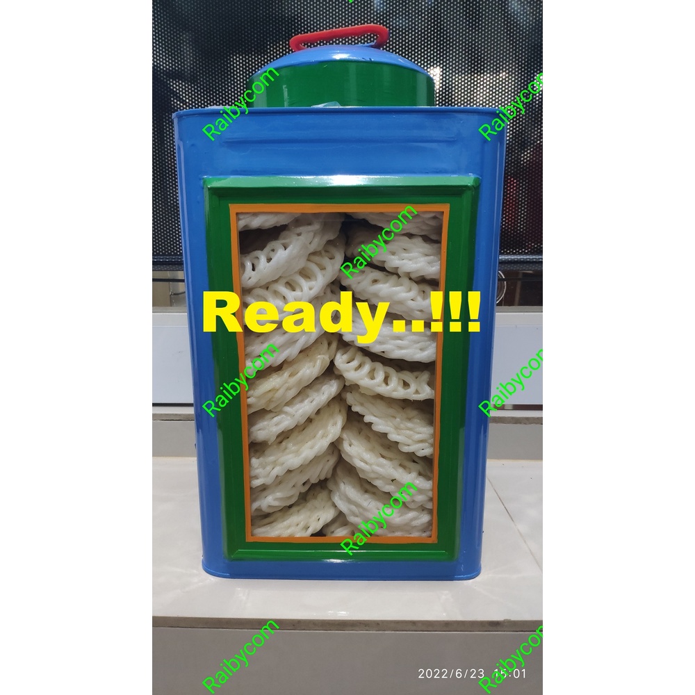 

Kerupuk Putih Besar Matang isi 30pcs + Kaleng Kaca Krupuk Jadul Warung Blek Toples Kerupuk 23 x 35 Cm