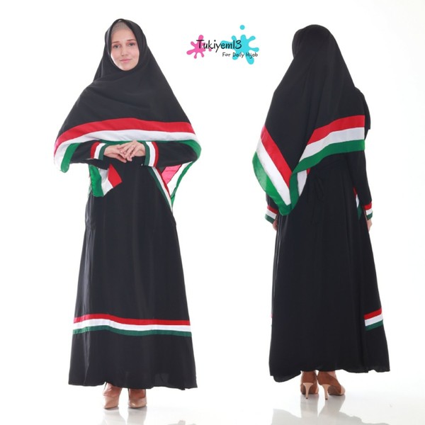 (GAMIS SAJA) Baju Gamis Muslim Wanita Syari Dress Palestina - Tukiyem13