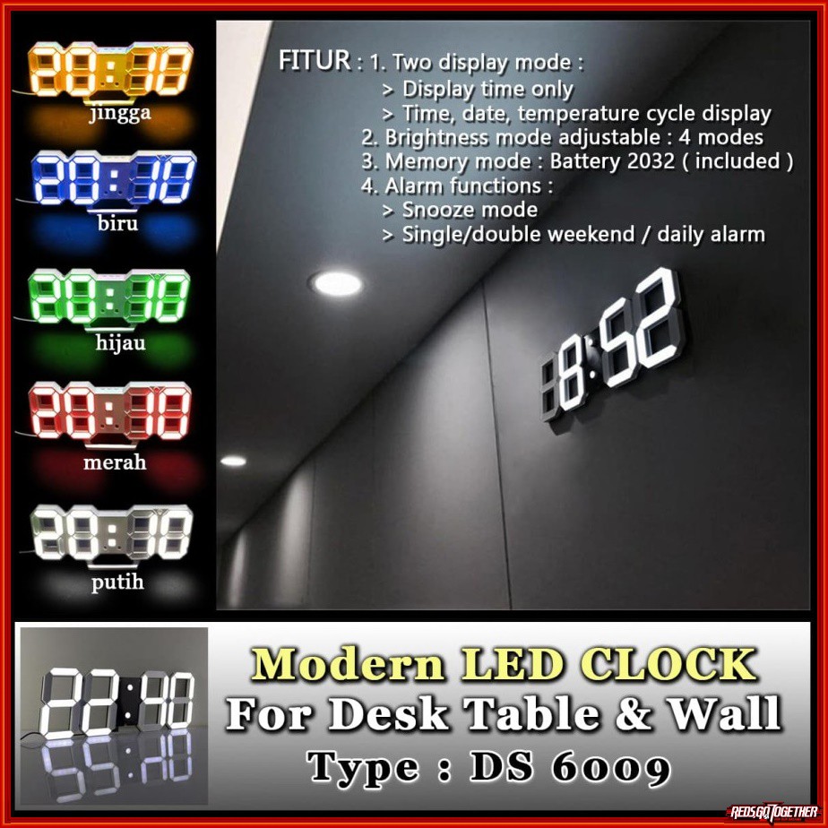 Jam Meja LED Moseko Jam Dinding Digital Clock Pakai Listrik Jam Usb Termurah