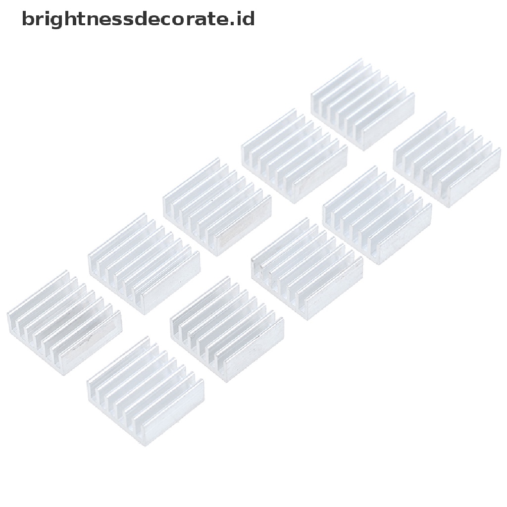 10pcs Radiator Heatsink Pendingin Elektronik Bahan Aluminum Ukuran 14x14 X 6mm