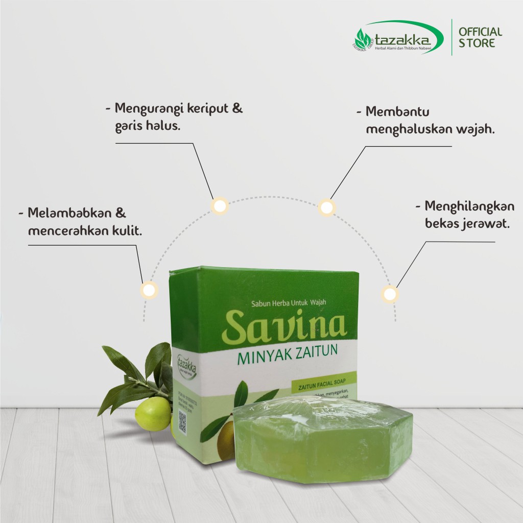 SABUN WAJAH ZAITUN Savina Herbal Tazakka Sabun Cuci Muka Pembersih Wajah ORIGINAL Transparan BPOM