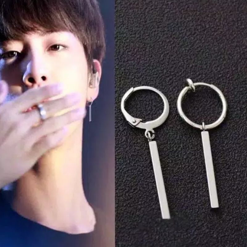 COD Anting Style Pria Korea Model KPOP Batang / Anting Pria Tindik Dan Jepit